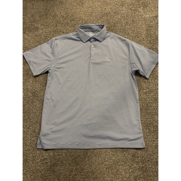 Rhoback Polo Shirt Mens M Blue Stripe Embroidered Casual Performance Golf Lot 3 - Picture 10 of 16